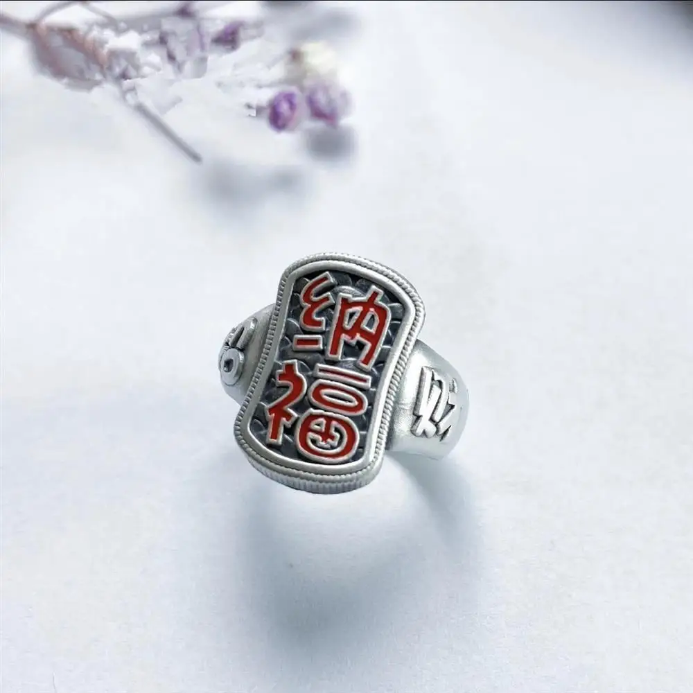 

Ring Enamel Burnt Blue Atmosphere Retro Ethnic Style Women's Open Ring