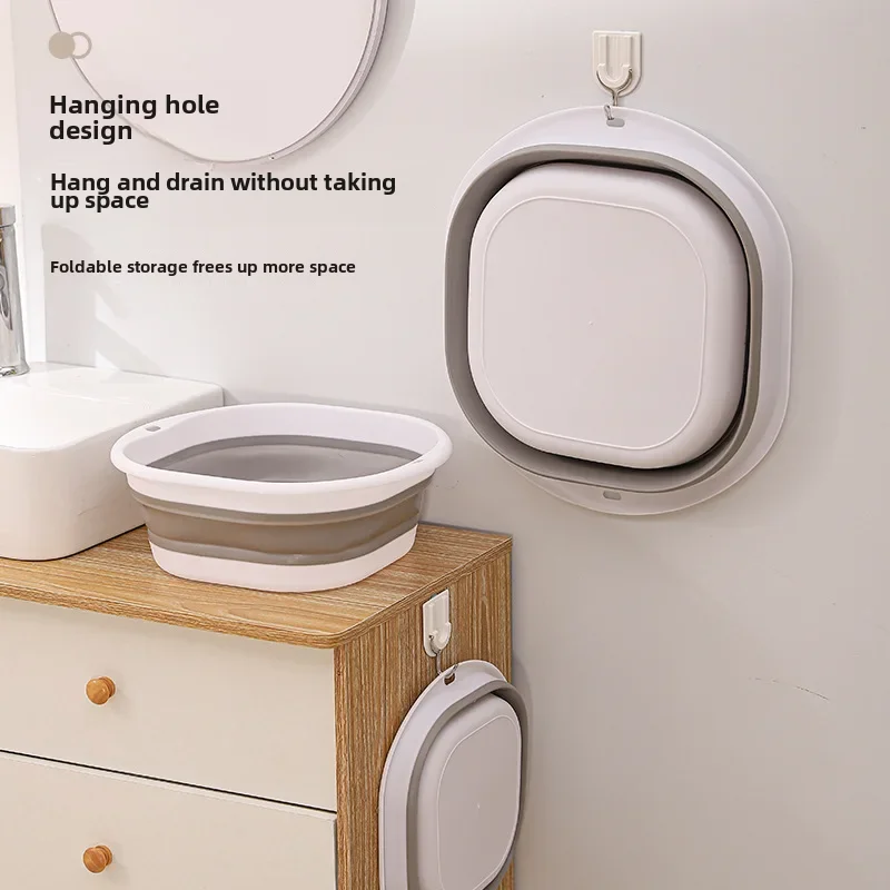 Foldable Washbasin Portable Silicone Washbasin Student Dormitory Travel Laundry Basin Home Storage Foldableing Basin