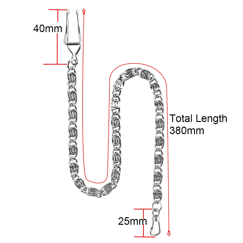 Vintage Metal 37.5cm Albert Vest Chain with Lobster Claw Clasp Design Pocket Watch Stand Single Buckle Link Vest Chain Accessory pocket watch chain