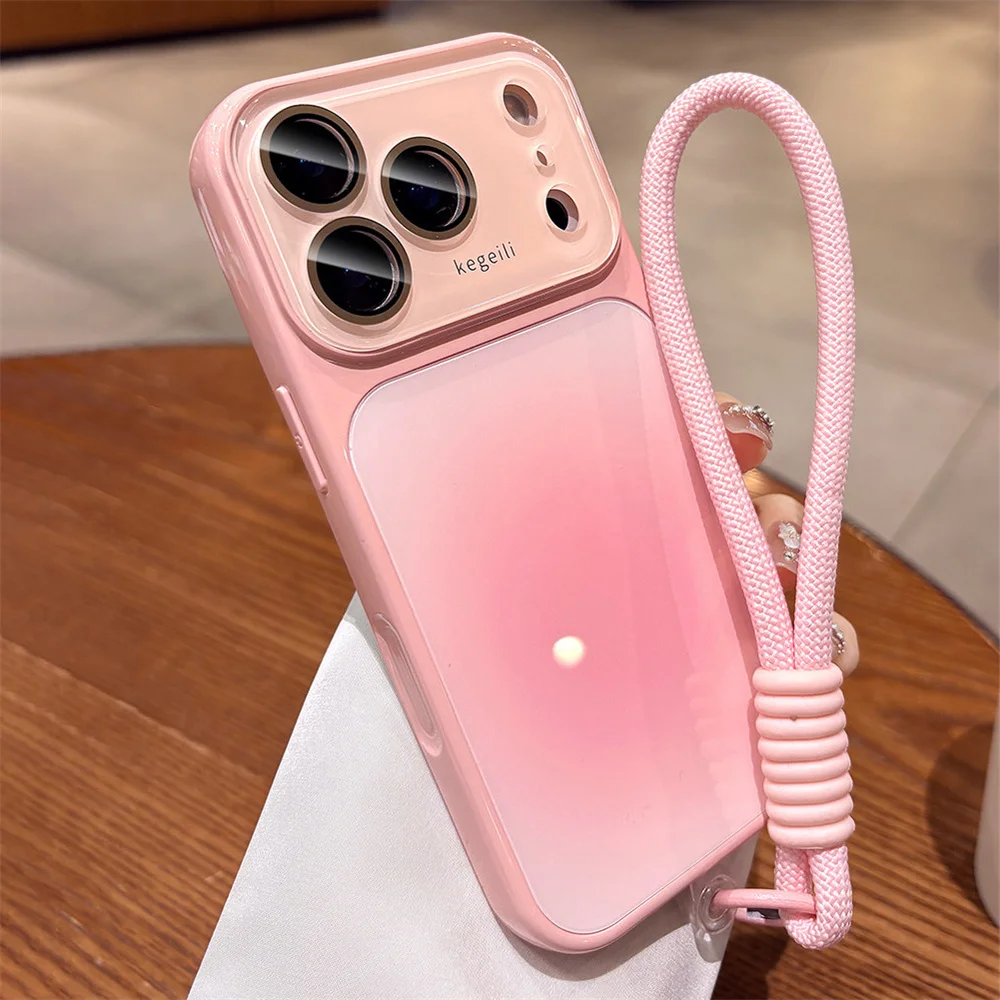 Elegant Gradient Glossy Phone Case with Full Camera Protection and Shockproof Design