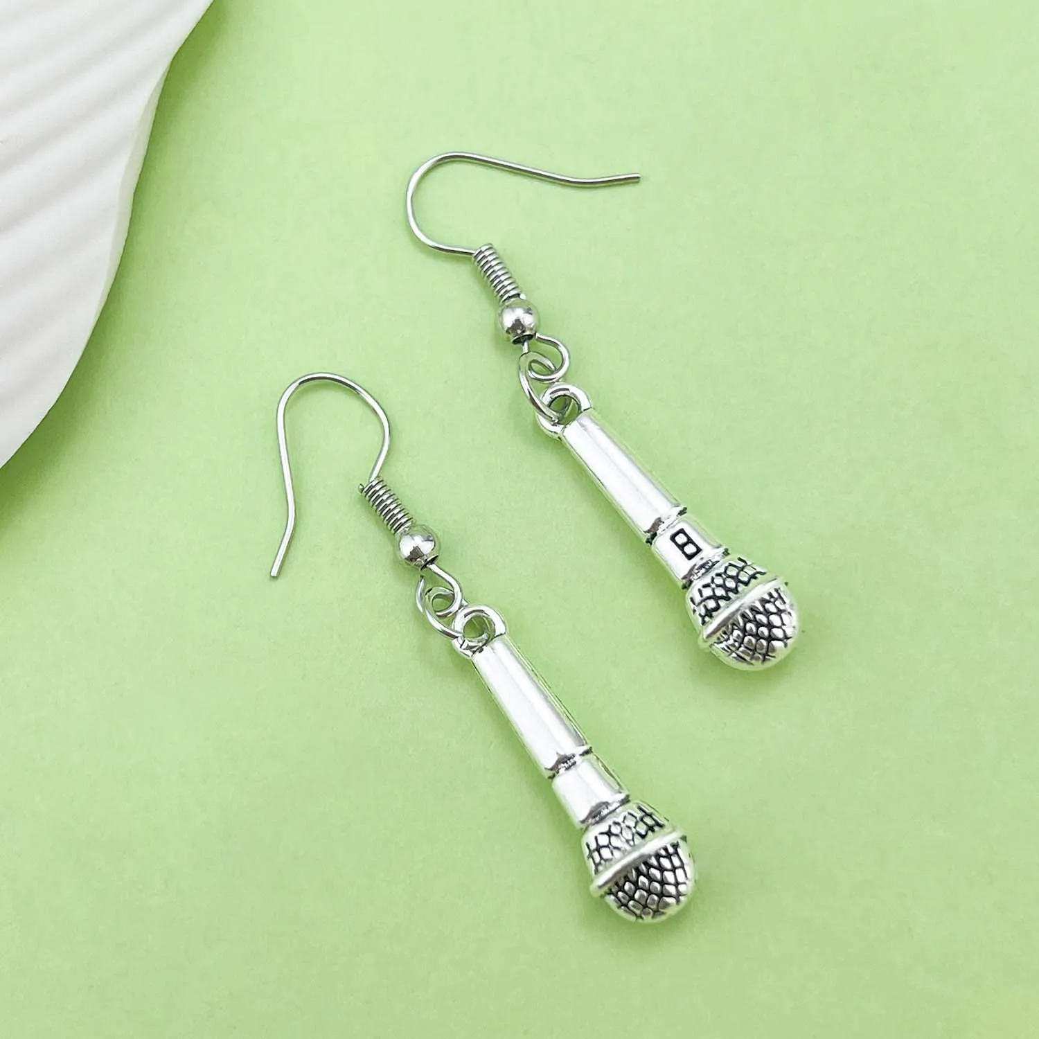 1Pair Rock Music Earrings Alloy Microphone Guitar Organ Tape Design Drop Earrings Jewelry Gifts for Women Girls