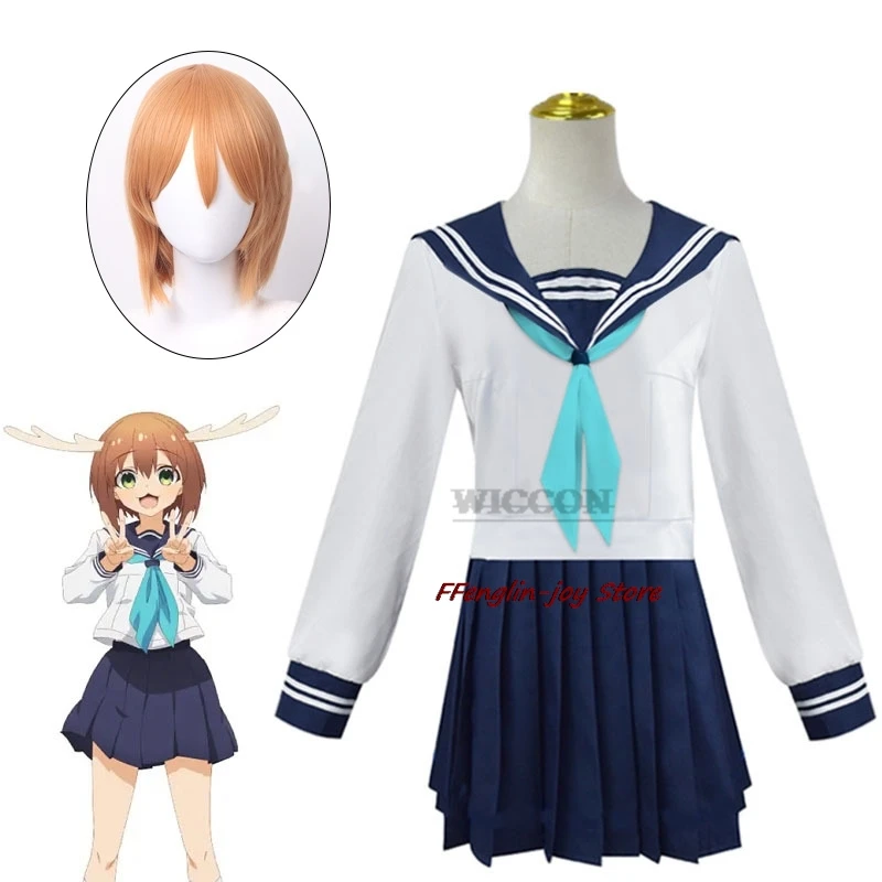 

Косплей Аниме Shikanoko Noko косплей костюм парик Koshi Torako JK школьная форма для девочек матросский костюм Топ Юбка летняя повседневная