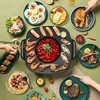 Multifunctional shabu grilling one pot household large electric hot pot cooking smokeless non-stick grilling oven 5