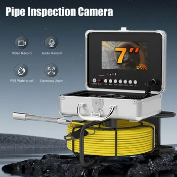 Endoscope Camera 7" DVR 1080P Waterproof Sewer Pipe Inspection Camera 17MM/23MM Endoscope Camera With 2650MA Battery 16GB Card 1