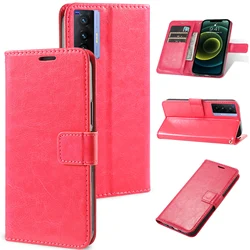 Deluxe Leather Wallet Flip Phone Case with Magnetic Closure for Vivo X70 Pro+ (2MPT - rose red)