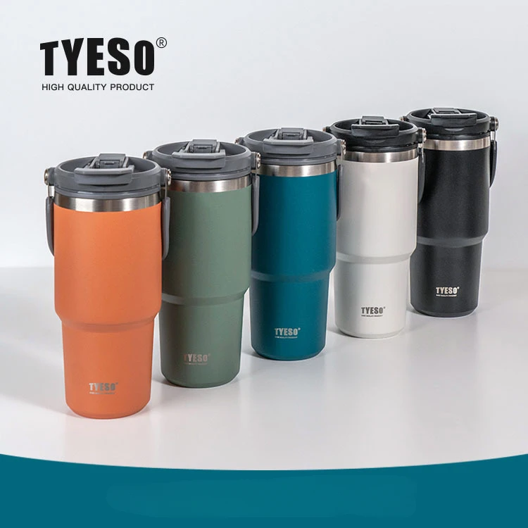 Tyeso Cup Thermal with Handle Coffee Mug Thermos Bottle Stainless Steel  Vacuum Insulated Double Wall Tumbler Outdoor Drinkware