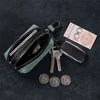 Portable Keychain Wallet for Men Women Large-Capacity Double Zipper Key Pouch Bag Suede Leather Key Case Unisex Coin Purse 4