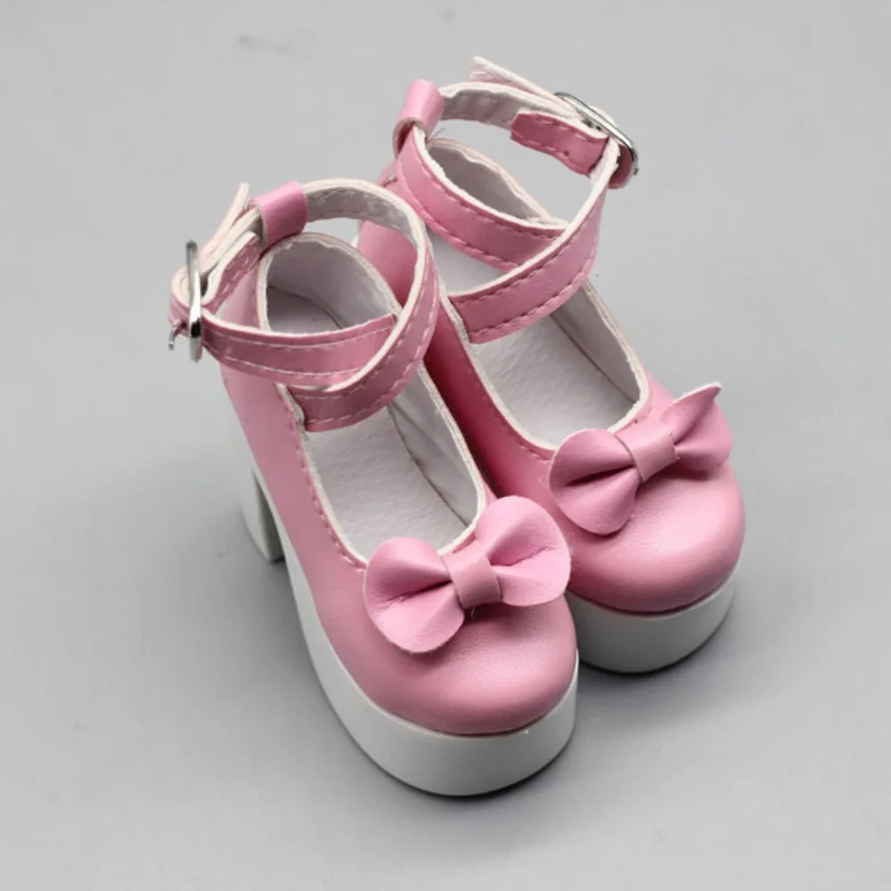 Bjd Shoes PU Leather 60cm Shoes Causal Wear Princess Bowknot High Heel Shoes Handmade Boots 1/3 Shoes Girls Gift