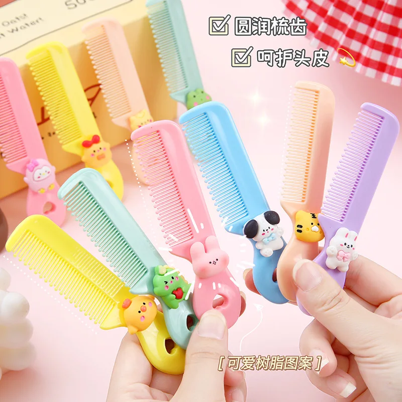Baby Cartoon Combs Portable Untangling Bangs Round Tooth Hairbrush Children Small Anti-screw Hair Brush Comb for Girls Things
