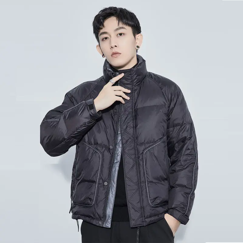Men's short lightweight down jacket 2022 winter new Korean version loose warm white duck down jacket genuine top