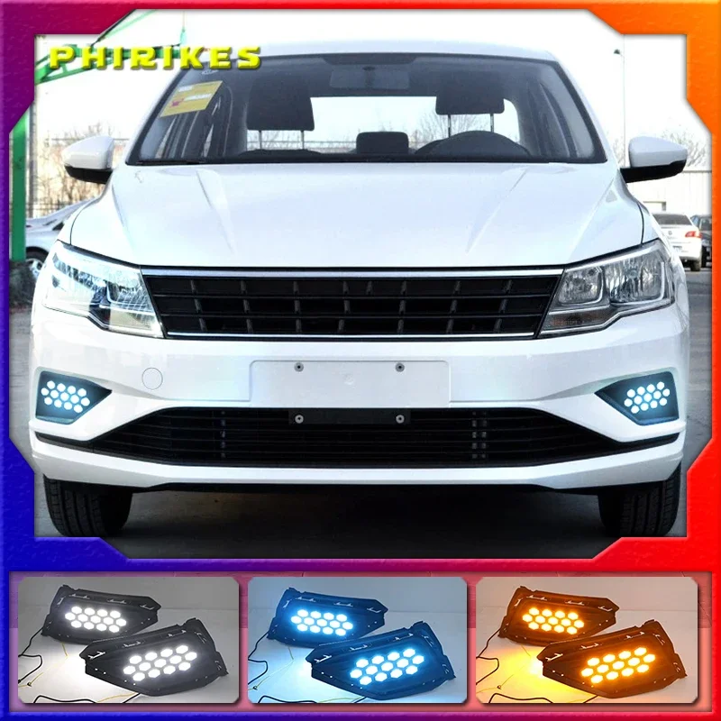 

2 шт. для Volkswagen VW Jetta 2017-2019, динамическое желтое реле сигнала поворота, 12 В, автомобильная лампа для дневных ходовых огней