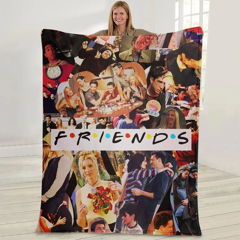 Friends TV Show Flannel Blanket For Kids Adult Girls Gift Picnic Travel Bed Throw Blanket Applicable All Season Black Blankets 4