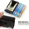 Minimalist carbon fiber RFID holder ultra-thin mini ID credit card holder aluminum alloy men's and women's wallet 3