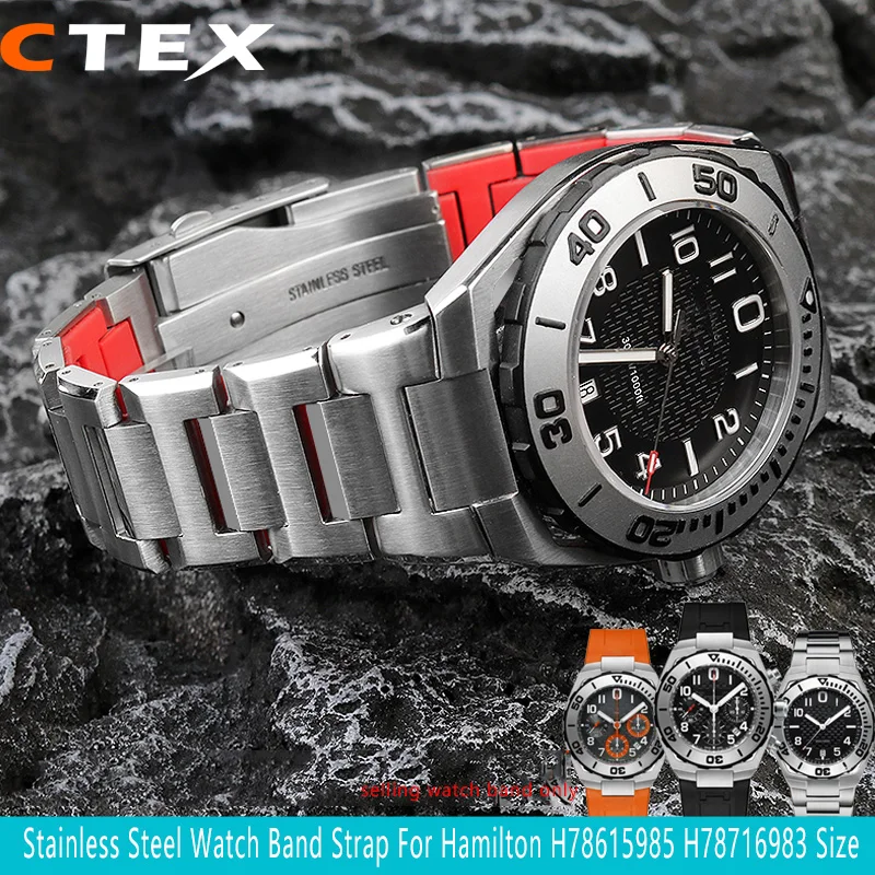 Cinturino Per Orologio In Acciaio Inossidabile Adatto Per Hamilton Khaki Navy Devil Fish H78716983 H78716333 Cinturini Per Immersioni Cinturino In Gom