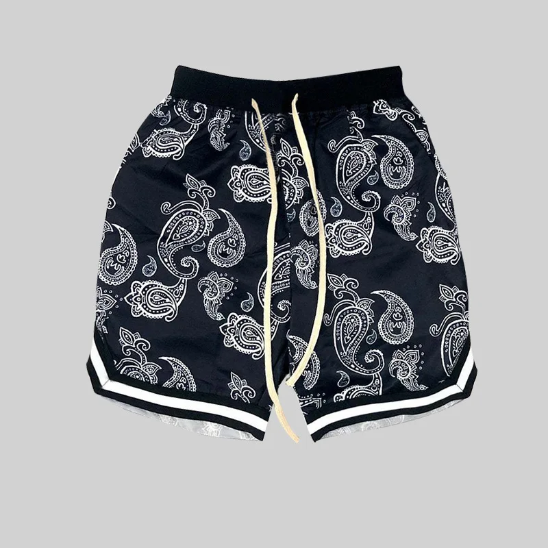 2023 Summer New Harajuku Men Shorts Bandana Pattern Fashion