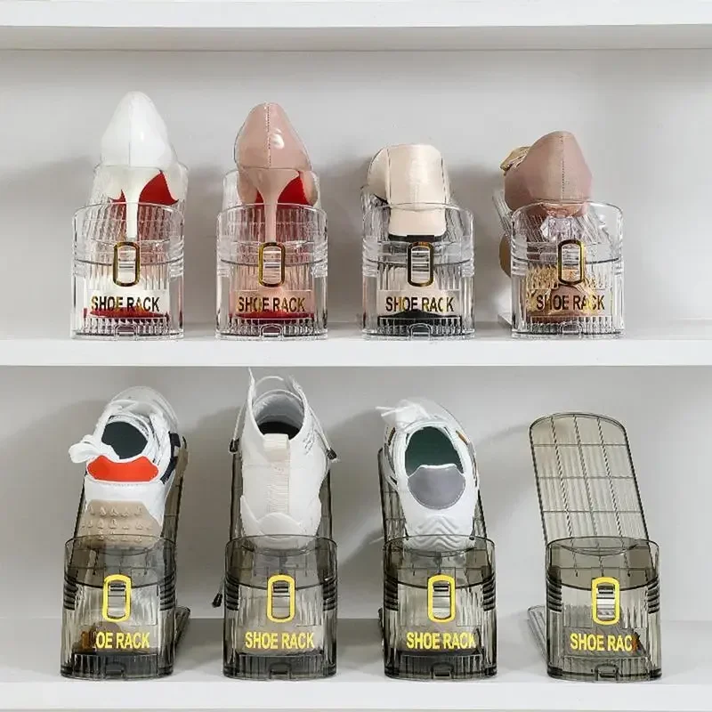1/10Pcs Adjustable Shoe Organizer Footwear Support Slot Space Saving Cabinet Closet Stand Shoes Storage Rack Shoebox Hot Sale 4
