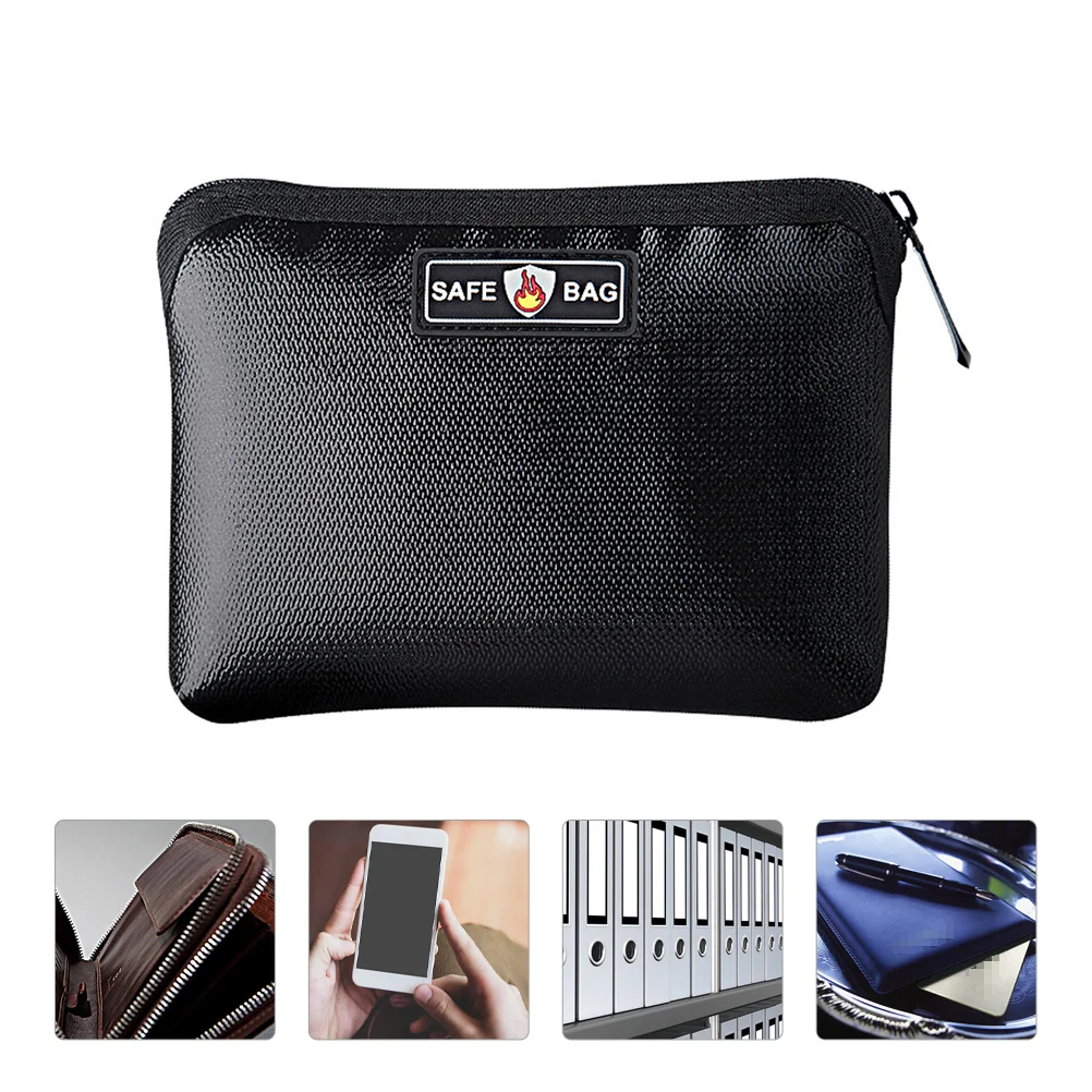 

Fireproof File Bag Wallet Storage Safe Pouch Purses Portable Double-sided Explosion-proof Silicone Fiberglass Cloth