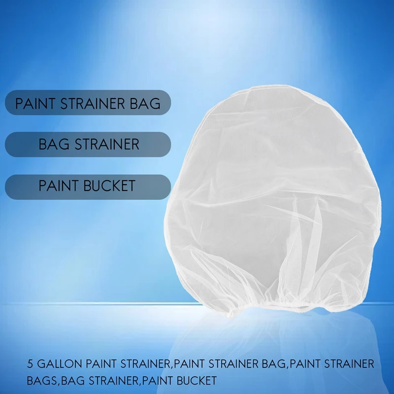 20 Pack Strainer Bag, 5 Gallon Paint Strainer With Elastic Top Opening White Fine Mesh Filters Bag For Paint Gardening