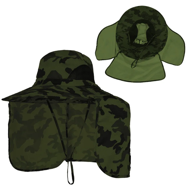 Fishing Hat for Men Women Outdoor UV Waterproof Wide Brim Bucket Caps UPF50+ Sun Hat with Neck Flap Free Shipping