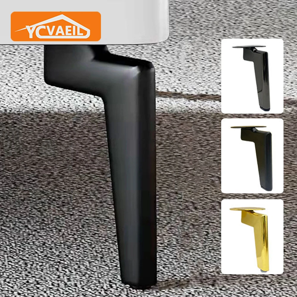 4pcs Black Gold Furniture Legs Metal Coffee Table Feet 12/15/18cm Sofa