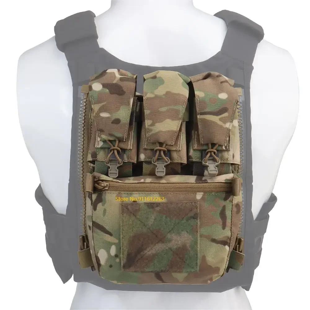 V5 Pc Tactical Back Panel Pouch Zip-On Multi-Fit Gp Pocket Retention Flap Fcpc Plate Carrier Assault Hunting Vest