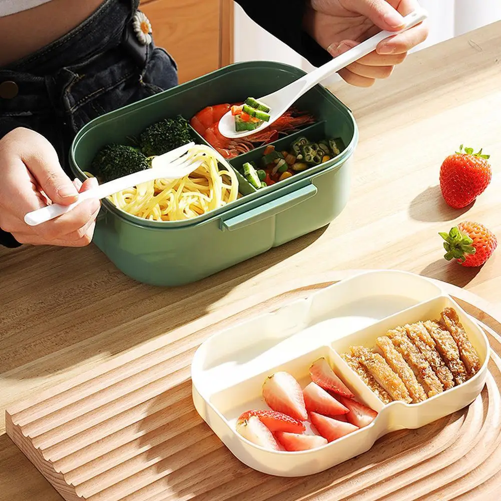 Bento Boxes, 2-layers Sealed Kids Lunch Box, Fruits Food Containers Student  Office Worker Microwavable Bento Box With Fork And Spoon, Fresh-keeping,  Kitchen Supplies - Temu