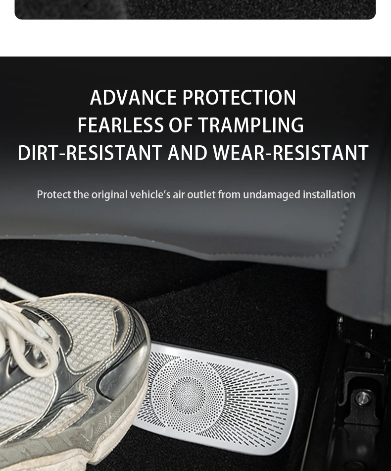 For ZEEKR 7X Air outlet protection cover under the seat Metal dust cover Anti-cl