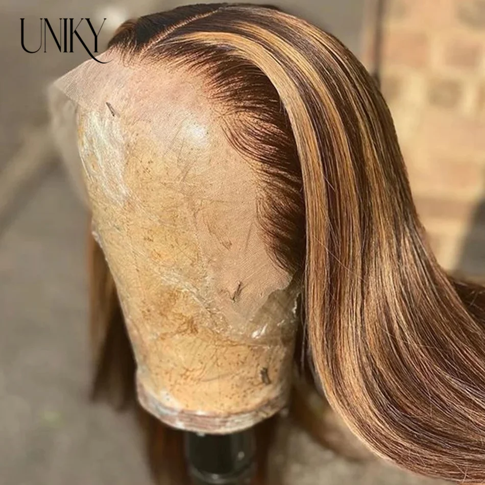 Lace Front Wigs Human Hair Wig HD Highlight Wig Human Hair Brazilian remy Wig Honey Blonde Colored Human Hair Wigs for Women Ombre Straight Lace Front