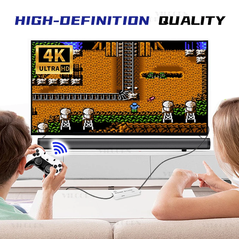 M15 Game Stick 4K Retro Video Game Console 2.4G Wireless Gamepad Controller 64G 20000 Games For PS1 NES GBA Arcade Games