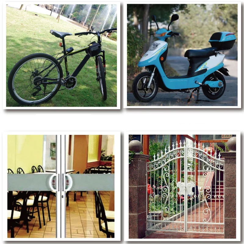 Cycling Security Lock Wireless Remote Control Alarm Lock Electric Motorcycle Code Chain Black