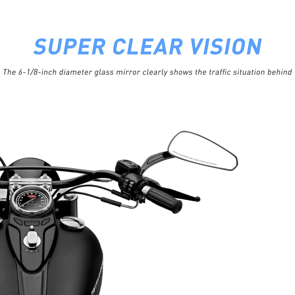 Motorcycle Flaming Chrome/Black Side Mirrors for Harley