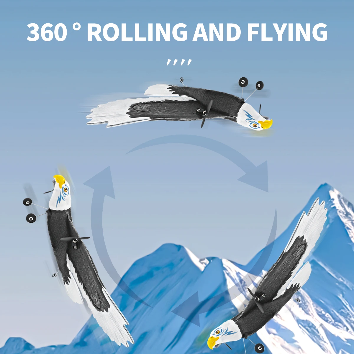 FX9651 RC Airplane 3CH Eagle Remote Control Plane 578mm Wingspan 360° Rotate EPP Foam Aircraft Toys for Children Boys Gifts 6