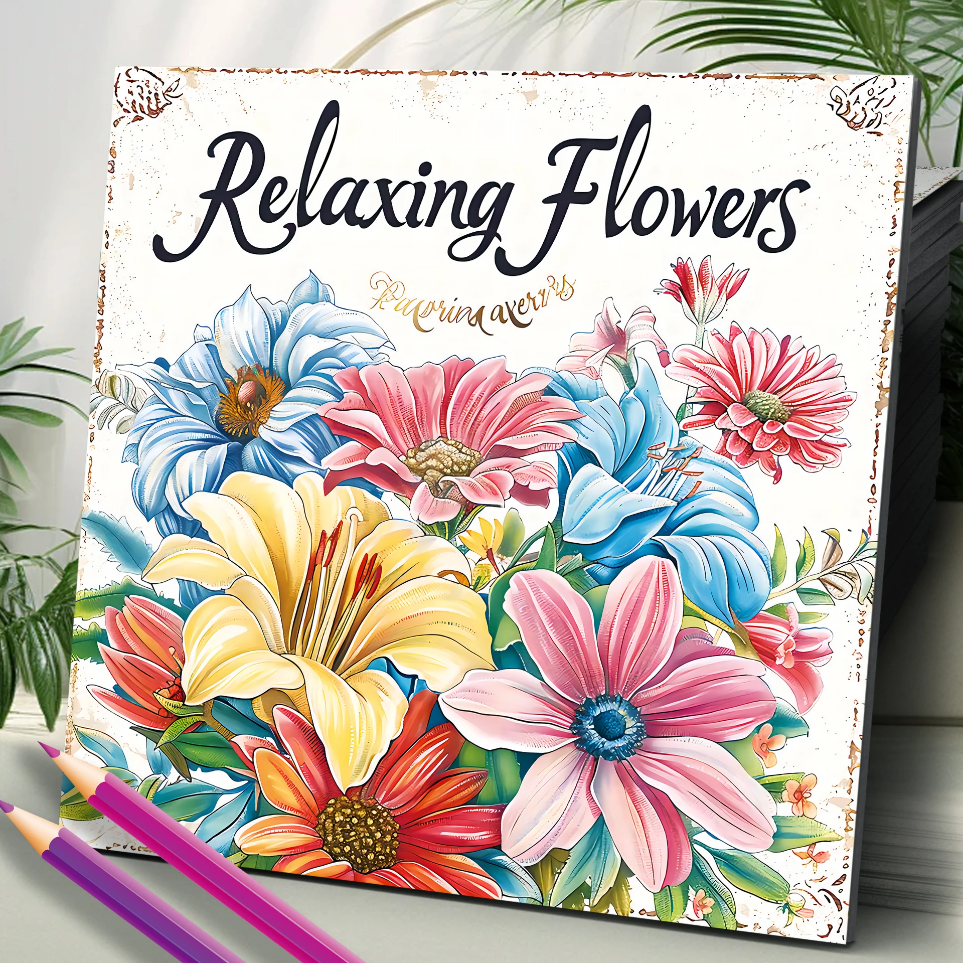 Flower Coloring Book Adult 1