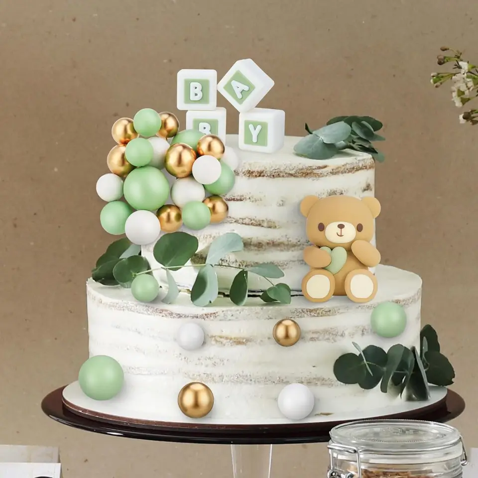 Decorazione Torta Orso Palline Torta Orso Festa Bebe Compleanno Blu