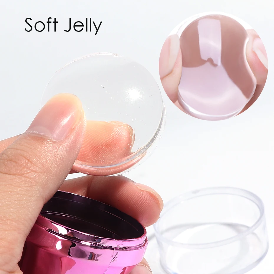 Jelly Silicone Nail Stamper Scraper Set Mirror Manicure Accessories For Nails Stamping Plates Gel Polish Transfer Tools BE1033-1 3