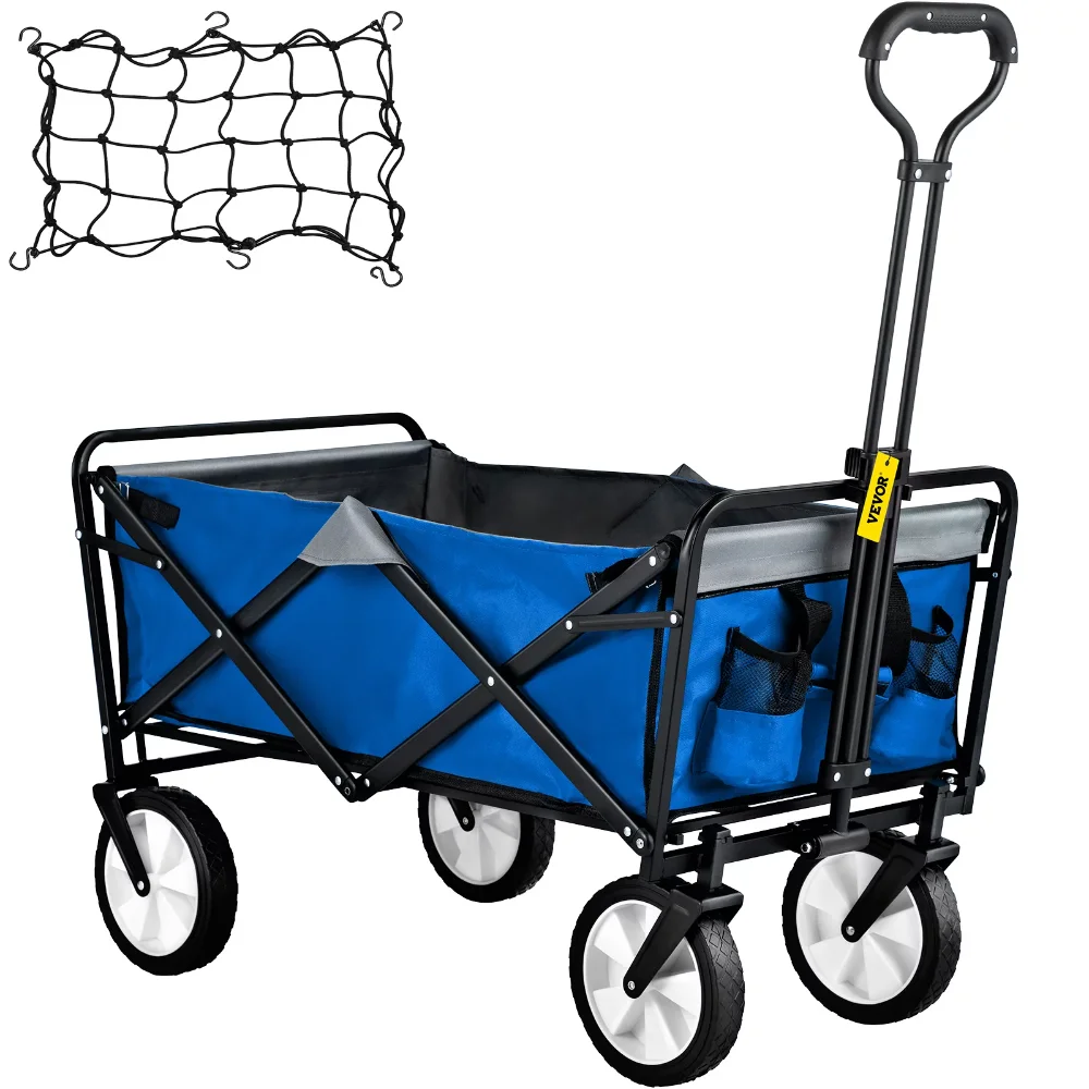 

Collapsible Wagon Cart ,Folding Wagon Cart , Beach Wagon Oversized Wheels, Portable Folding Wagon Adjustable Handles for Beach,