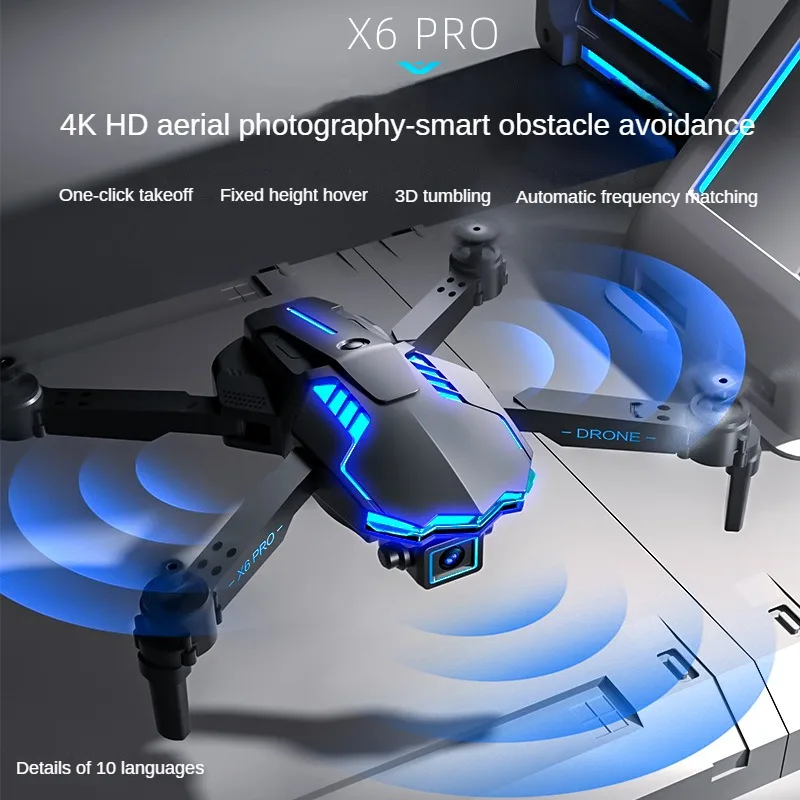 

UAV 4K HD Aerial Photography Optical Flow Positioning Four Channel Dual Camera Drone Obstacle Avoidance Height Determination