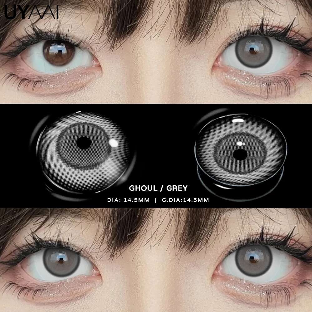 UYAAI Fantasy Costume Lenses - Crazy White & Vampiric Red Eye Effects