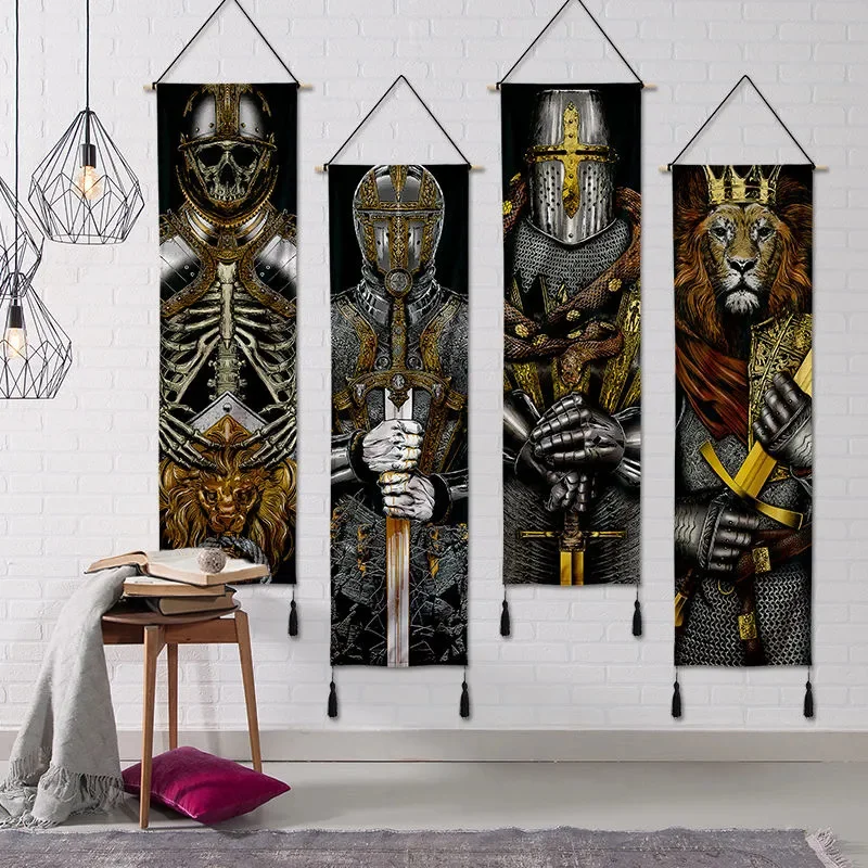

Industrial Style Japanese Samurai Ukiyoe Canvas Poster Pictures for Living Room Home Decor Painting Wall Art with Solid Wood