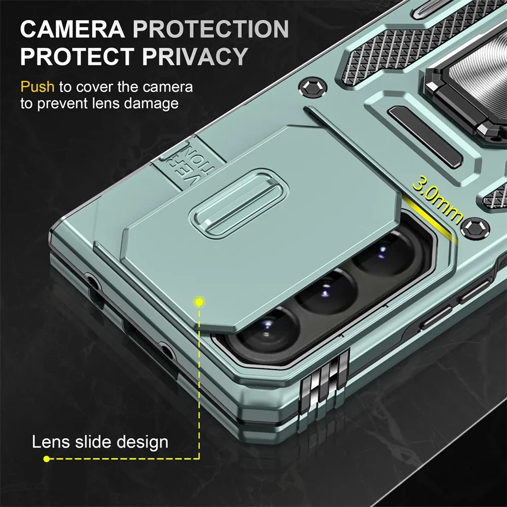 Shockproof Slide Lens Ring Case - Enhanced Protective Back Cover for Samsung Galaxy Z Fold Series