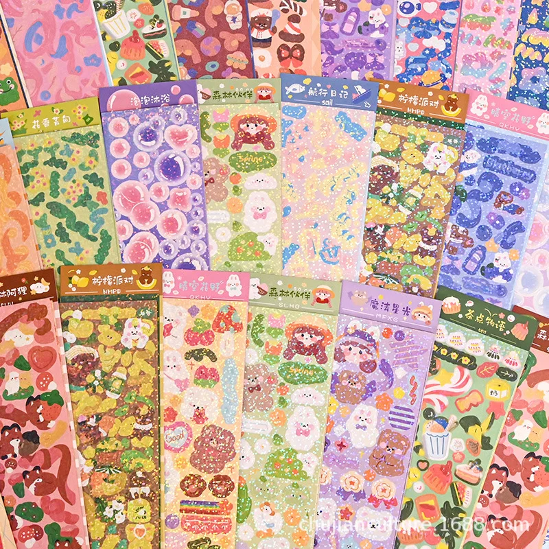 Sharkbang BOBO 50 Sheets Junk Journals Stickers Decor Scrapbooking Lable Idol Kpop Stationery Postcards Kawaii Sticker Suppli