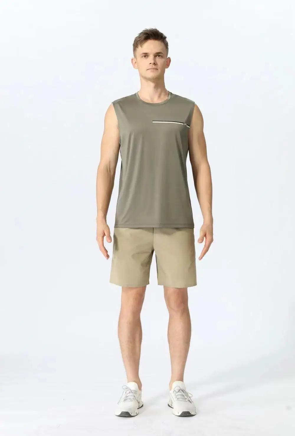 Sports vest men's breathable elastic printed gym running casual large summer novelty