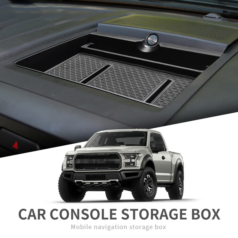 

Car Dashboard Storage Box for Ford F150 F-150 Raptor 2015 - 2020 Center Console Organizer Phone Holder Tray Auto Accessories
