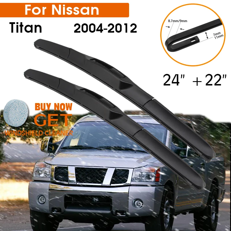 

Автомобильный стеклоочиститель для Nissan Titan 2004-2012 лобовое стекло резиновый силиконовый запасной передний стеклоочиститель 24 "+ 22" LHD RHD автомобильные аксессуары