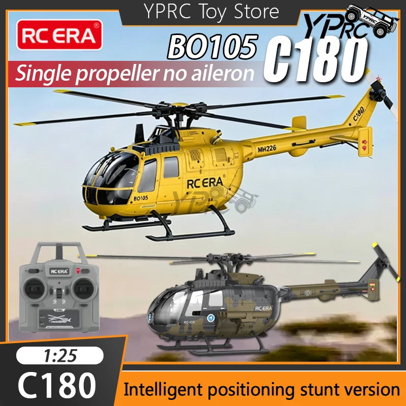 Hélicoptère RC télécommandé camouflage vert posé sur une surface plane, gyroscope 6 axes pour vol stationnaire précis.