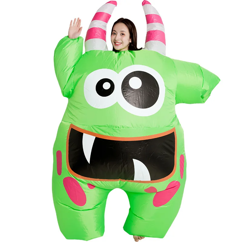 

Parent-child Funny Performance Costumes Adult Cartoon Inflatable Green Monster Doll Clothes Inflatable Model Love Live Cosplay