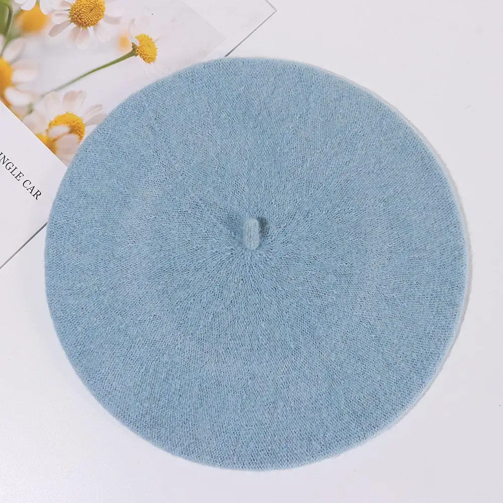 Mode Wolle Baskenmütze Kappe Einfarbig Frauen Mädchen Herbst Baskenmütze Hut Winter Warme Flache Kappe Hut Hohe Qualität Filz Berets Schönes Geschenk – Detail 9