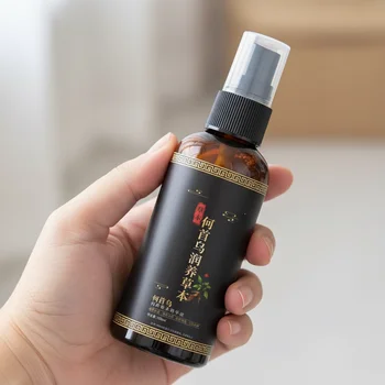 1/2/3 pz Siero per capelli Polygonum Multiflorum da bianco a nero Spray per cuoio capelluto grigio Spray per ridurre i capelli bianchi Nutriente Anti-ingrigimento 100ml