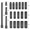METERK 10PCS/20PCS Impact Socket Set 1/2" Drive Metric For Air Pneumatic Socket Metric Drive Deep Socket Wrench Repair Tools 2