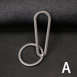 Titanium Alloy Keychain Buckle - Durable EDC Outdoor Accessory (A)